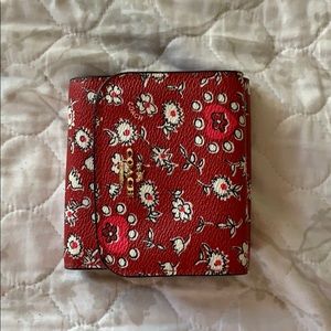 Red Flower coach wallet